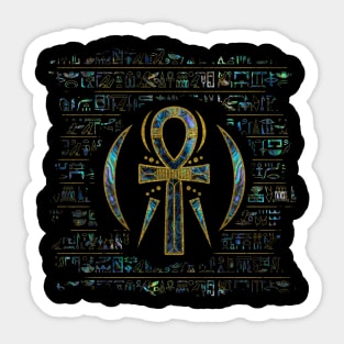 Abalone Shell Egyptian Ankh Cross Sticker